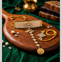 Manisha Jewellery Bhaiya And Bhabhi Kundan Stone Rakhi Combo