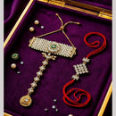 Manisha Jewellery Bhaiya And Bhabhi Kundan Stone Rakhi Combo