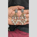Manisha Jewellery Premium 2 Tone Plated Pota Stone Dangler Earrings