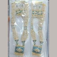 Manisha Jewellery Designer Kundan Stone And Pearl Meenakari Long Necklace Set