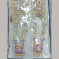 Manisha Jewellery Designer Kundan Stone And Pearl Meenakari Long Necklace Set