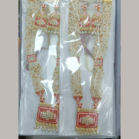 Manisha Jewellery Designer Kundan Stone And Pearl Meenakari Long Necklace Set