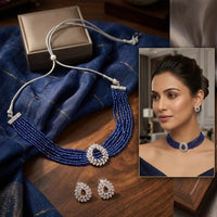 Manisha Jewellery Luxury Austrian Stone And Pearl Choker Necklace Set