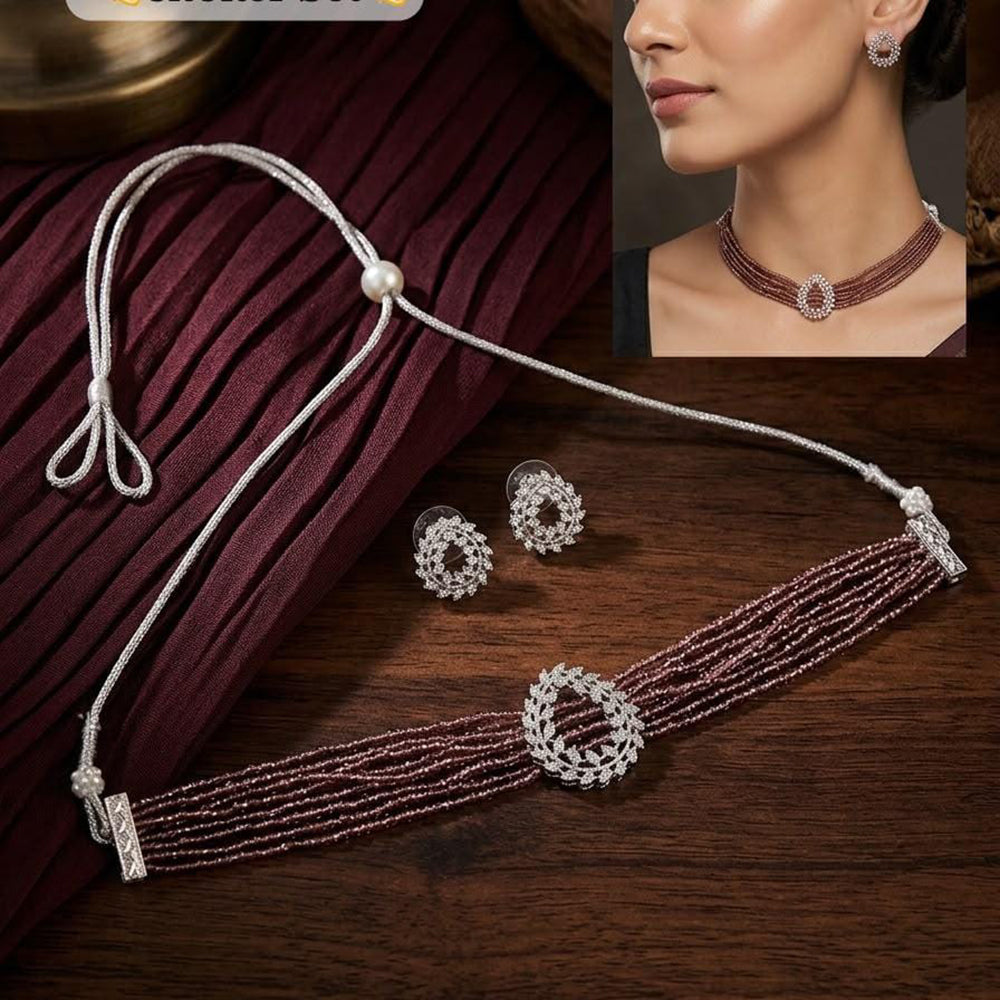 Manisha Jewellery Luxury Austrian Stone And Pearl Choker Necklace Set
