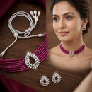 Manisha Jewellery Luxury Austrian Stone And Pearl Choker Necklace Set