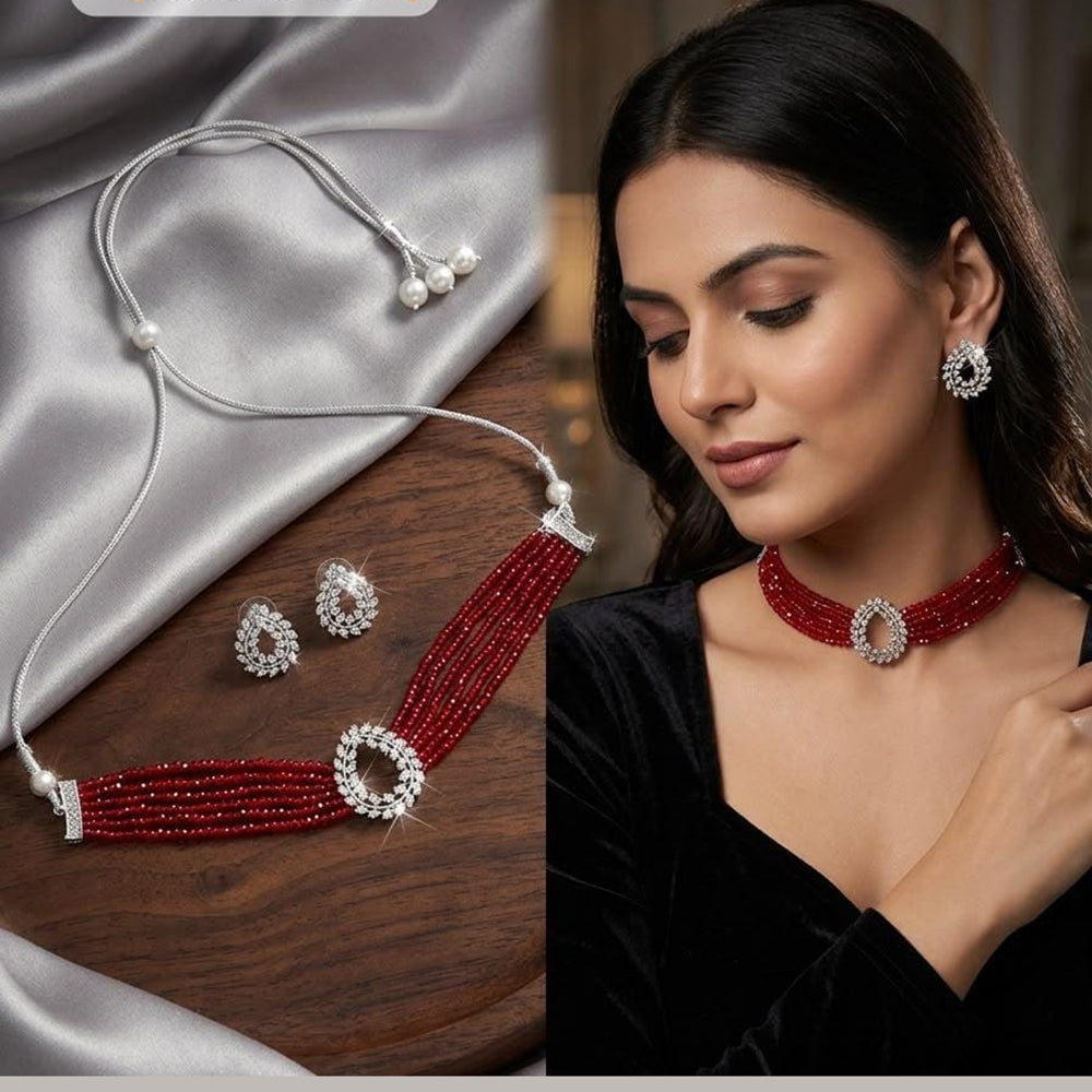 Manisha Jewellery Luxury Austrian Stone And Pearl Choker Necklace Set