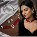 Manisha Jewellery Luxury Austrian Stone And Pearl Choker Necklace Set