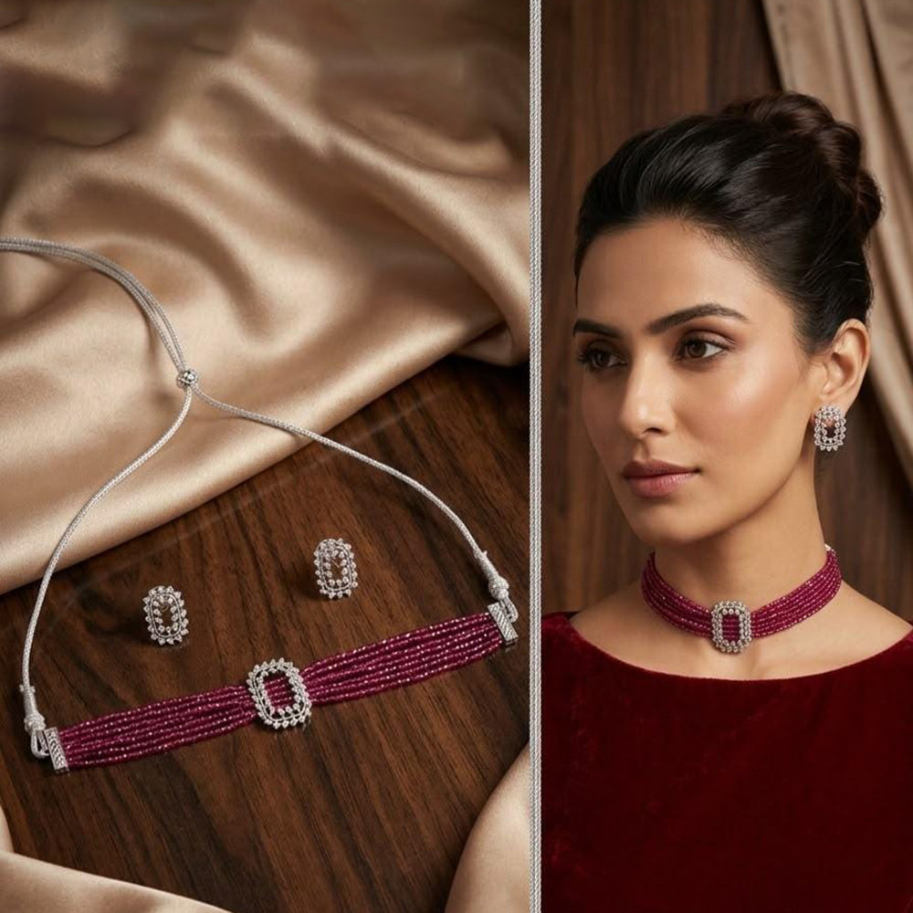 Manisha Jewellery Luxury Austrian Stone And Pearl Choker Necklace Set