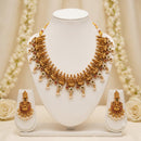 Manisha Jewellery Gorgeous Pota Stone And Pearl South Indian Temple Necklace Set