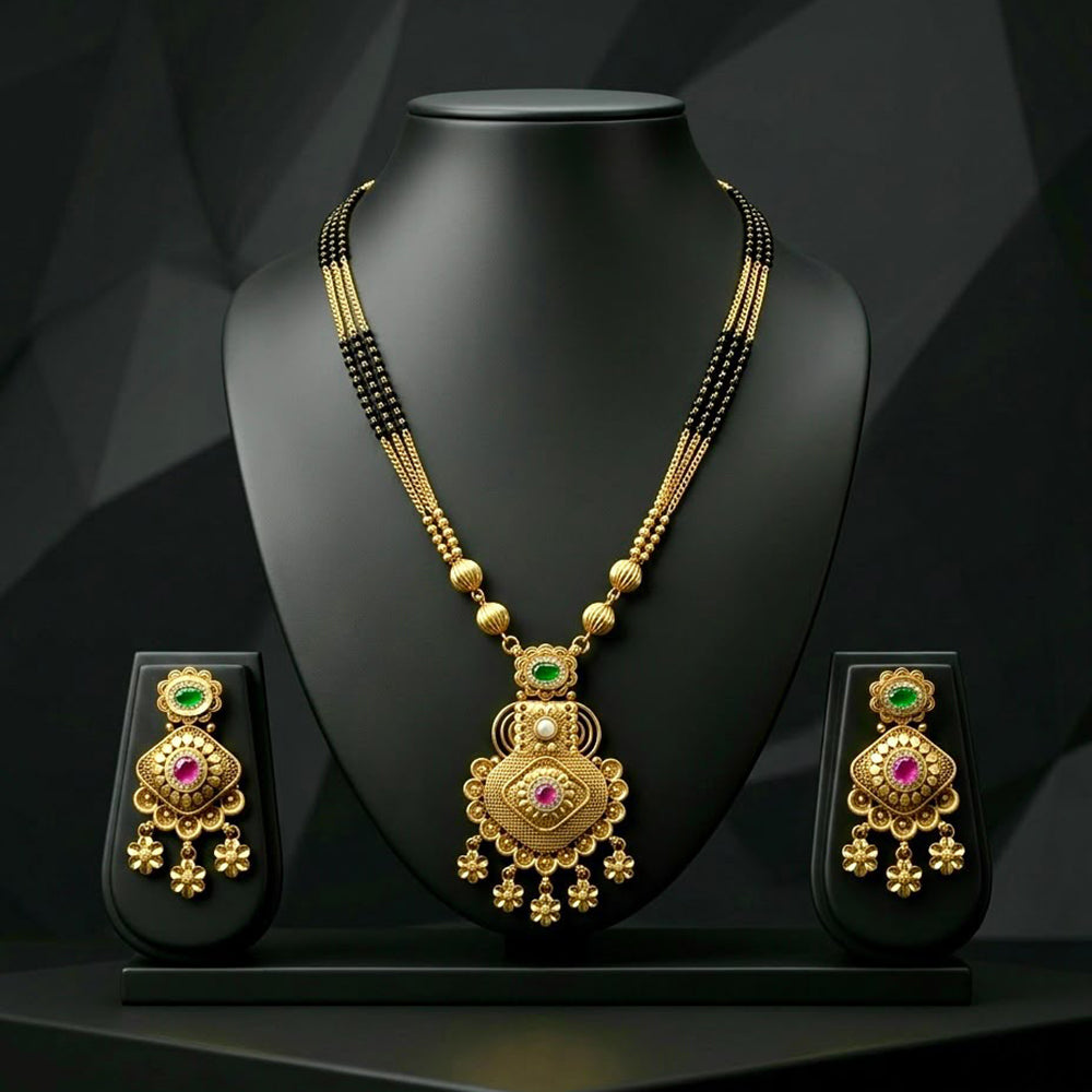 Manisha Jewellery Elegant Pota Stone And Beads Mangalsutra