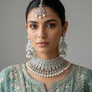 Manisha Jewellery Stylish Crystal Stone And Beads Designer Choker Necklace Set  