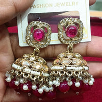 Manisha Jewellery Statement Pota Stone And Beads Jhumki Earrings 