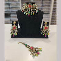 Manisha Jewellery Classic Pota Stone And Beads Choker Necklace Set