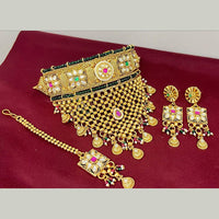 Manisha Jewellery Premium Pota Stone And Beads Choker Necklace Set