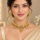 Manisha Jewellery Classic Pota Stone And Pearl Choker Necklace Set
