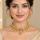 Manisha Jewellery Classic Pota Stone And Pearl Choker Necklace Set