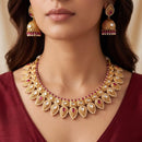 Manisha Jewellery Classic Pota Stone And Pearl Choker Necklace Set