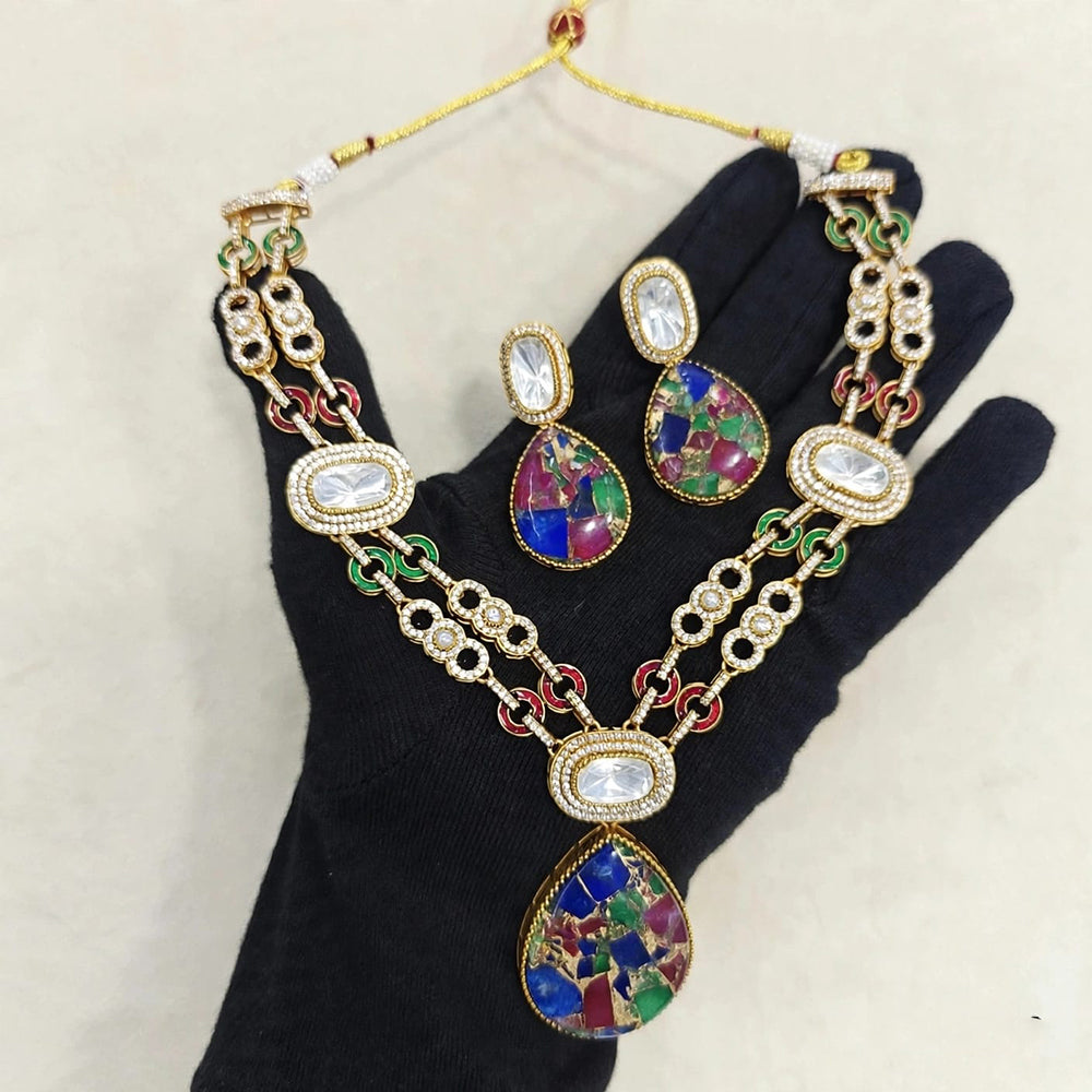 Manisha Jewellery Polki Kundan Stone Meenakari Designer Necklace Set