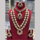 Manisha Jewellery Pota Stone Beads Double Layer Designer Necklace Set
