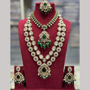 Manisha Jewellery Pota Stone Beads Double Layer Designer Necklace Set