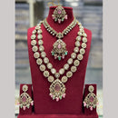 Manisha Jewellery Pota Stone Beads Double Layer Designer Necklace Set
