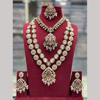 Manisha Jewellery Pota Stone Beads Double Layer Designer Necklace Set