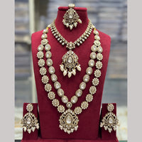 Manisha Jewellery Pota Stone Beads Double Layer Designer Necklace Set