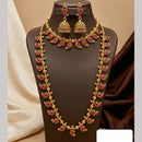 Manisha Jewellery Pota Stone Beads Double Layer Designer Necklace Set