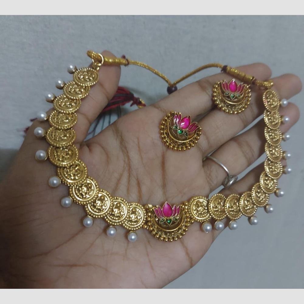 Manisha Jewellery Classic Meenakari And Pearl Choker Necklace Set