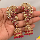 Manisha Jewellery Designer Sparkling Pota Stone And Pearl Earcuff Jhumki Earrings 