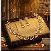 Manisha Jewellery Designer Austrian Stone And Pearl  Necklace Set