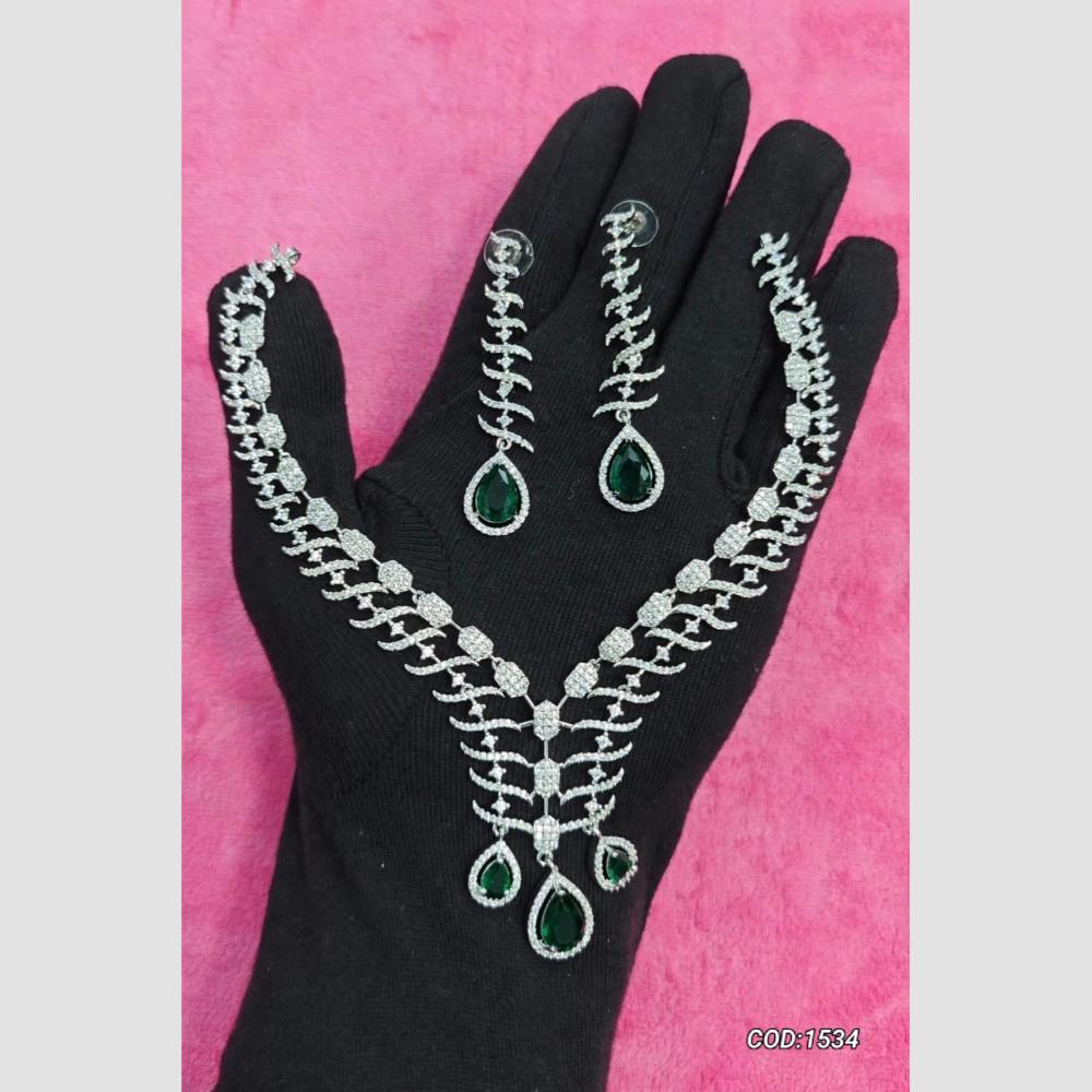 Manisha Jewellery Designer American Diamond Necklace Set for Women