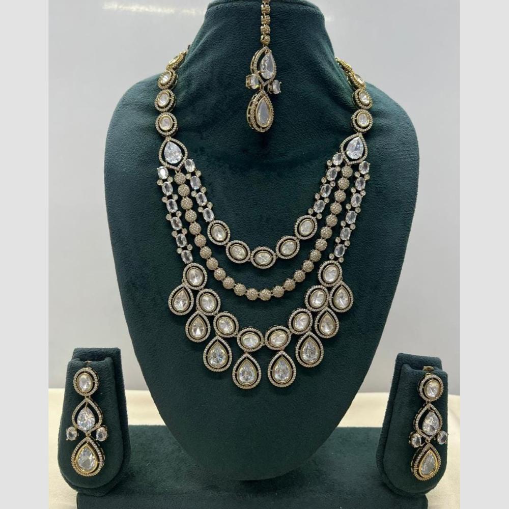 Manisha Jewellery Designer American Diamond Necklace Set for Women