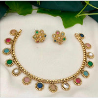Manisha Jewellery Kundan Stone And Pearl Choker Necklace Set
