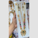 Manisha Jewellery Designer Pota Stone And Pearl Meenakari Long  Necklace Set
