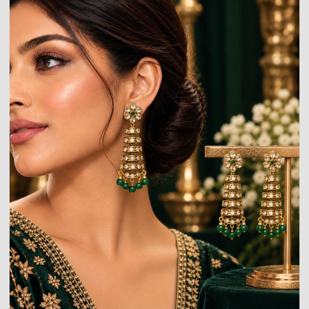 Manisha Jewellery Traditional Austrain Stone And Pearls Jhumki Earrings