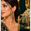 Manisha Jewellery Traditional Austrain Stone And Pearls Jhumki Earrings