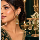 Manisha Jewellery Traditional Austrain Stone And Pearls Jhumki Earrings