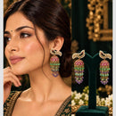 Manisha Jewellery Traditional Austrain Stone And Pearls Jhumki Earrings
