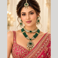 Manisha Jewellery Elegant Polki Kundan Stone Double Necklace Set for Women