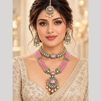 Manisha Jewellery Elegant Polki Kundan Stone Double Necklace Set for Women