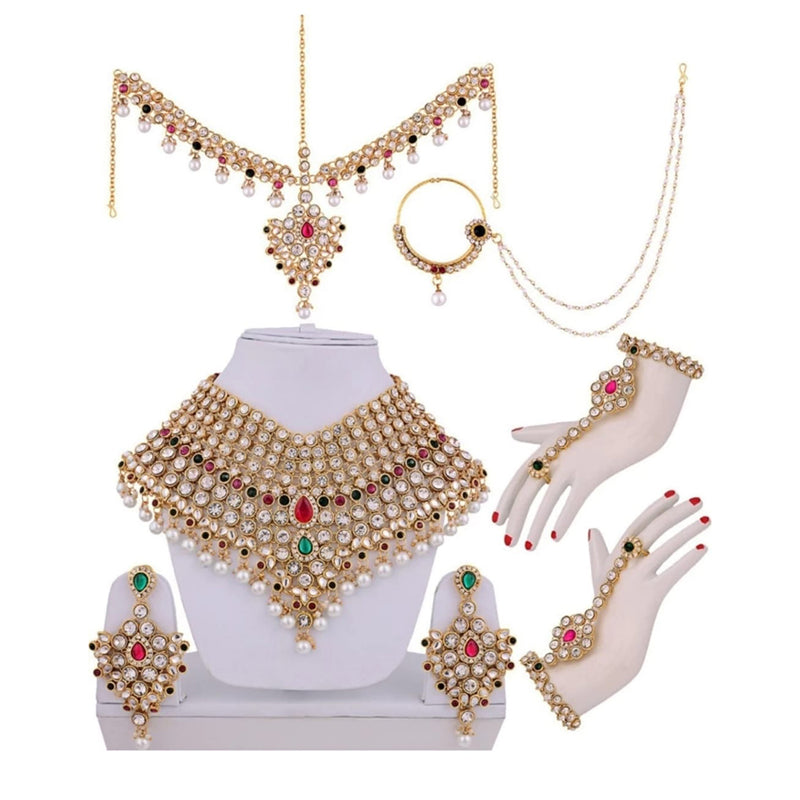 Lucentarts Jewellery Gold Plated Austrian Stone Bridal Set