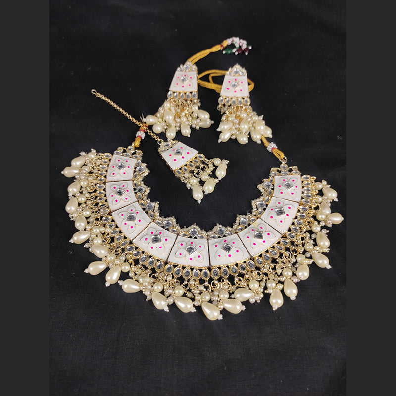 Lucentarts Jewellery Gold Plated Meenakari Necklace Set