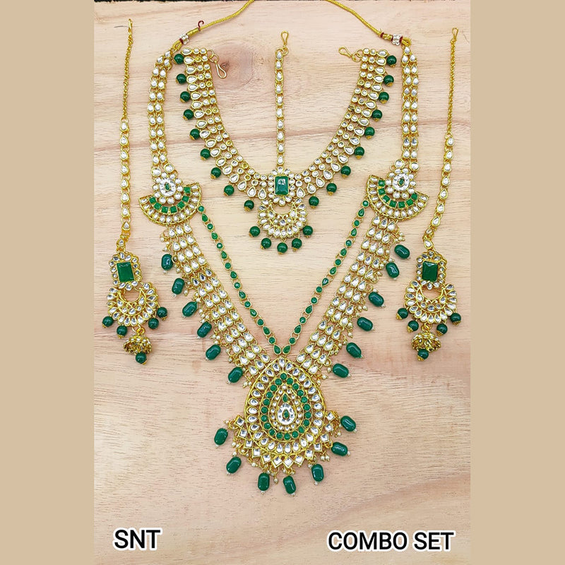 Lucentarts Jewellery Gold Plated Kundan Stone Necklace Set