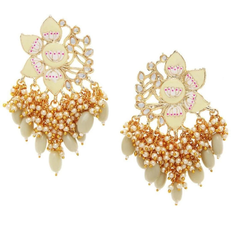 Lucentarts Jewellery Gold Plated Meenakari Earrings