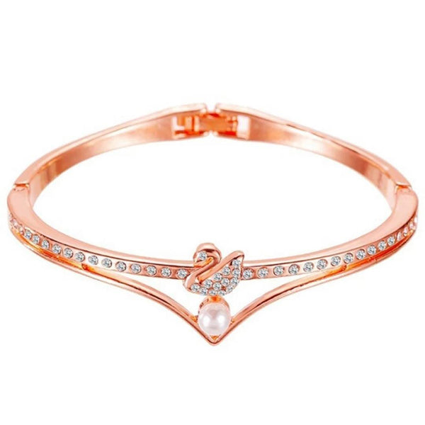 Lucentarts Jewellery Rose Gold Plated Openable Kada