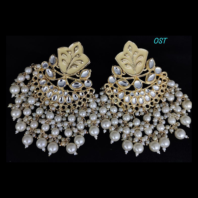 Lucentarts Jewellery Gold Plated Meenakari Dangler Earrings