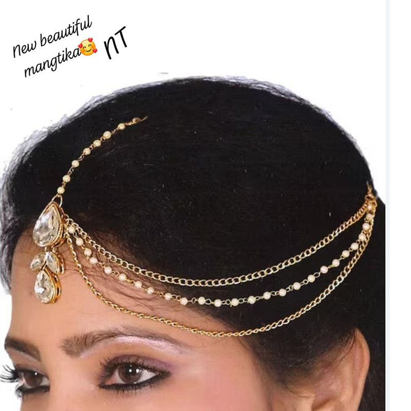 Lucentarts Jewellery Gold Plated Damini Mangtikka