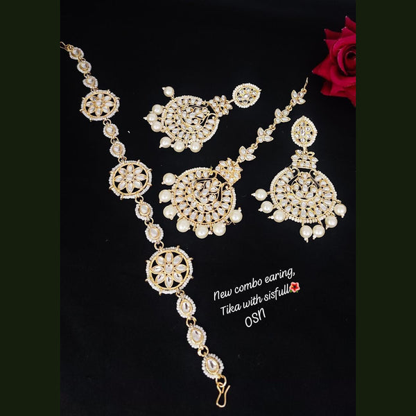 Lucentarts Jewellery Gold Plated Earrings Combo With Sheshphool