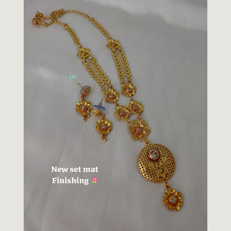 Lucentarts Jewellery Gold Plated Long  Necklace Set